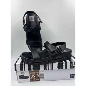 DV Dolce Vita Argyle Sandals Black Women’s Size 9 Adjustable Strap